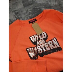 ROCK & ROLL DENIM Orange Wild Western Graphic Sweatshirt Women's XXL